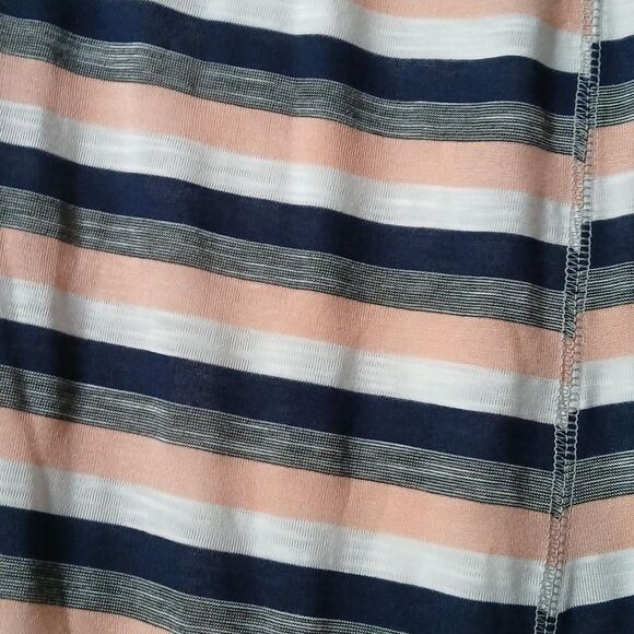 WallpapHer  navy peach white striped pullon maxi skirt  Sz M NWOT - Picture 4 of 9